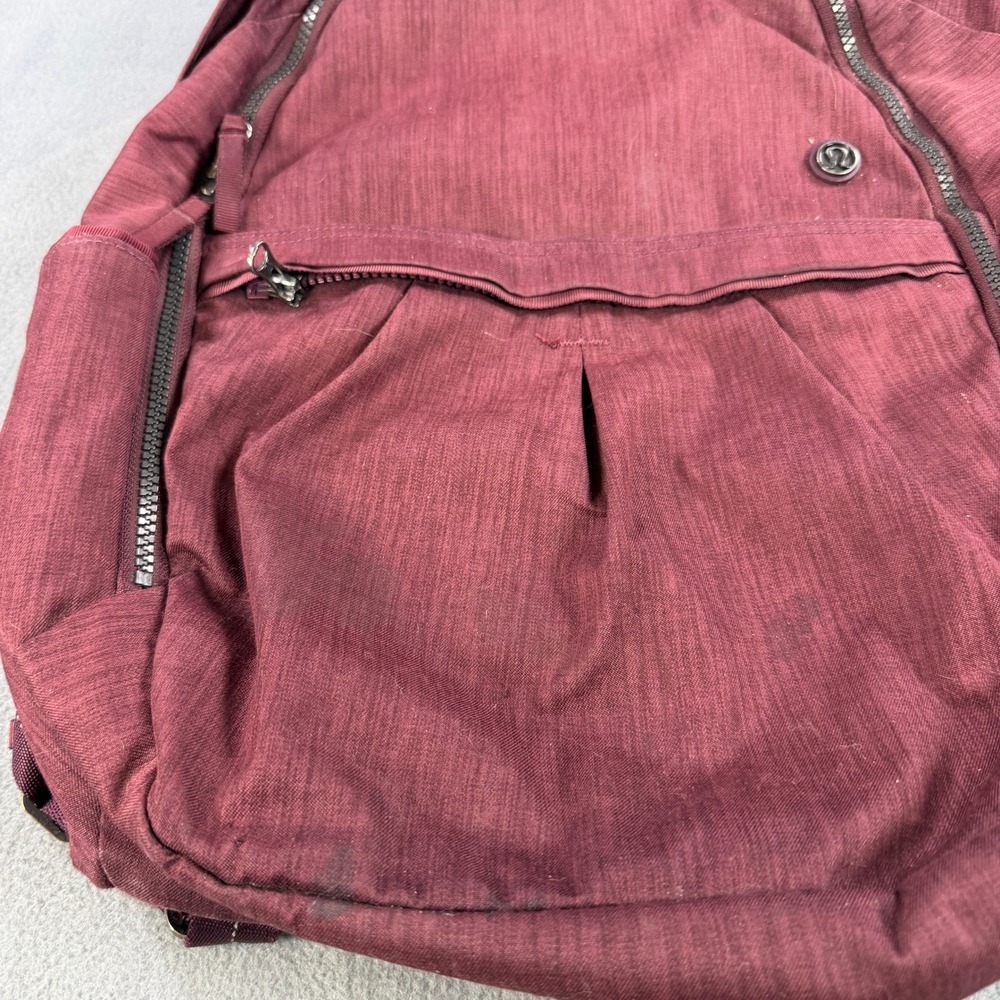Lululemon Athletica Backpack Maroon Heathered Laptop Bag Commuter Travel - Picture 4 of 10